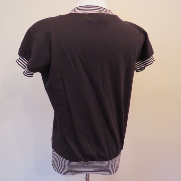 Vintage 80s Statement Knit Top | Ribbon Embroidery & Gem Accents | Retro Glam - Picture 6 of 8